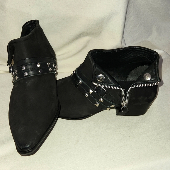 Free People Suede Studded Booties Size 36 (Reiki Cleansed And Infused) - Picture 4 of 11